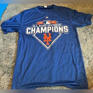 Blue New York Mets 2015 NL East Champions Majestic Sport Tek Mens Small Shirt
